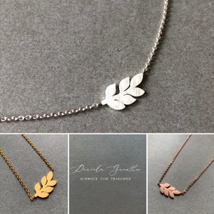 Stainless steel necklace leaf silver or gold selectable