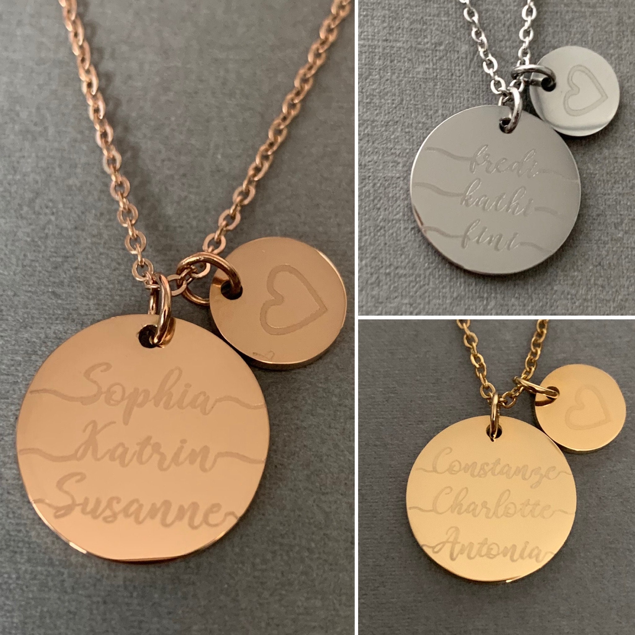 Wie Viel Kostet Eine Kette Mit Gravur Personalisierte Kette mit Gravur /2 Plättchen 18mm & 10mm / - Etsy.de