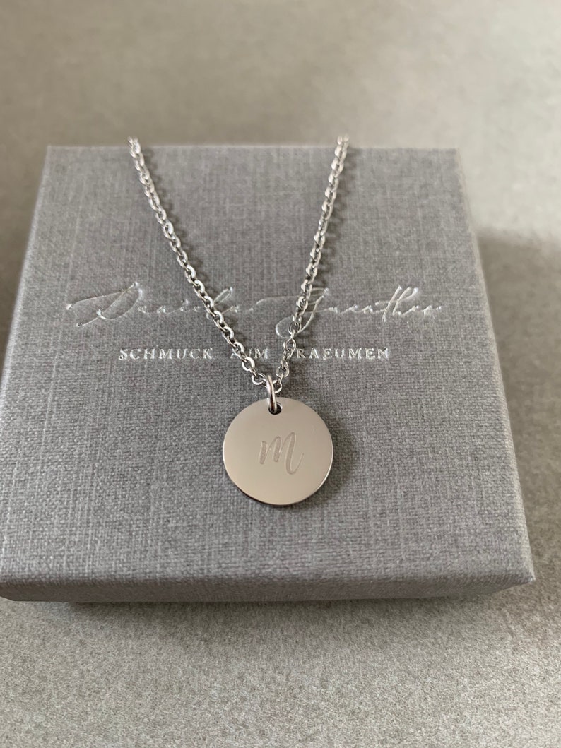 Personalisierte 10mm Plättchen Kette mit Gravur 1 Etsy