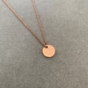 Personalisierte Kette 10mm mini Plättchen mit Gravur in Edelstahl Familie / Best Friends Farbe wählbar Silber / Gold/ Roségold Rotgold 45cm + 5cm