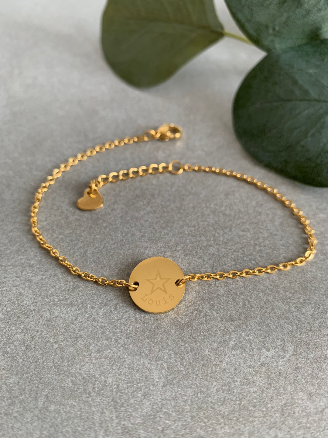 Bracelet étoile Et Perles En Acier Inoxydable Plaqué Or - Cadeau Femme - Neuf Avec étiquettes