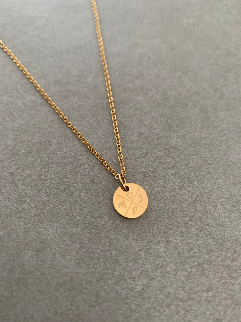 Personalisierte Kette 10mm mini Plättchen mit Gravur in Edelstahl Familie / Best Friends Farbe wählbar Silber / Gold/ Roségold zdjęcie 10