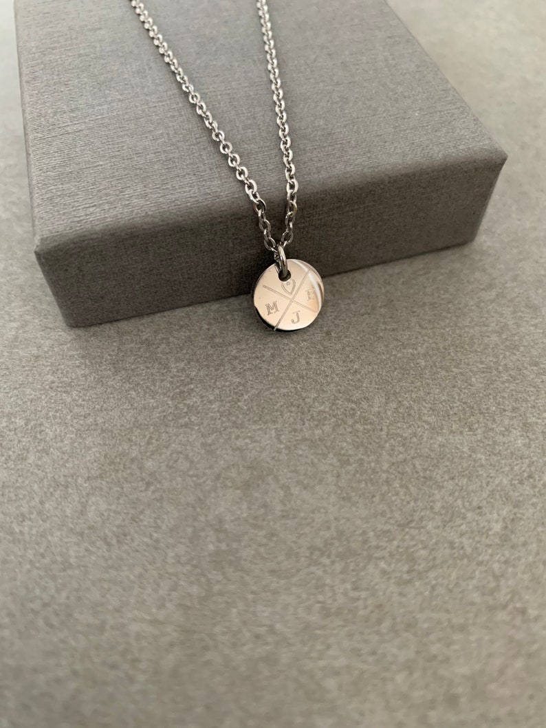 Personalisierte Kette 10mm mini Plättchen mit Gravur in Edelstahl Familie / Best Friends Farbe wählbar Silber / Gold/ Roségold zdjęcie 9