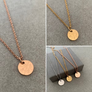 Personalisierte Kette 10mm mini Plättchen mit Gravur in Edelstahl Familie / Best Friends Farbe wählbar Silber / Gold/ Roségold zdjęcie 7