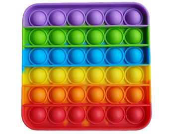Regenbogen Quadrat Pop-It Sensorisches Zufrieden stellendes Fidget Spielzeug