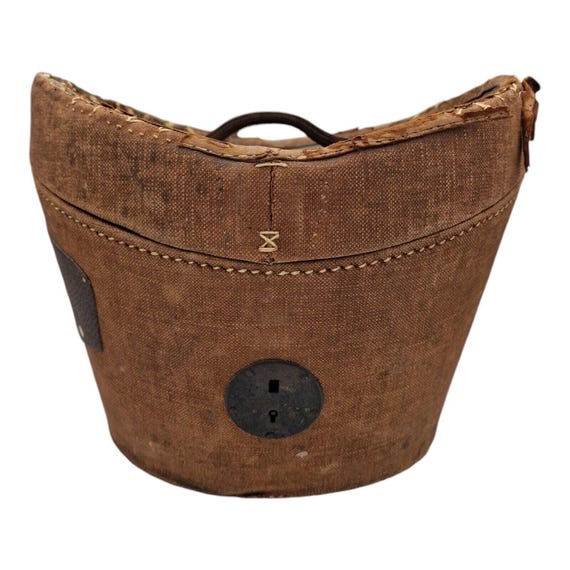 Antique Army Navy Cooperative Hat Box – Fabric Leather Luggage