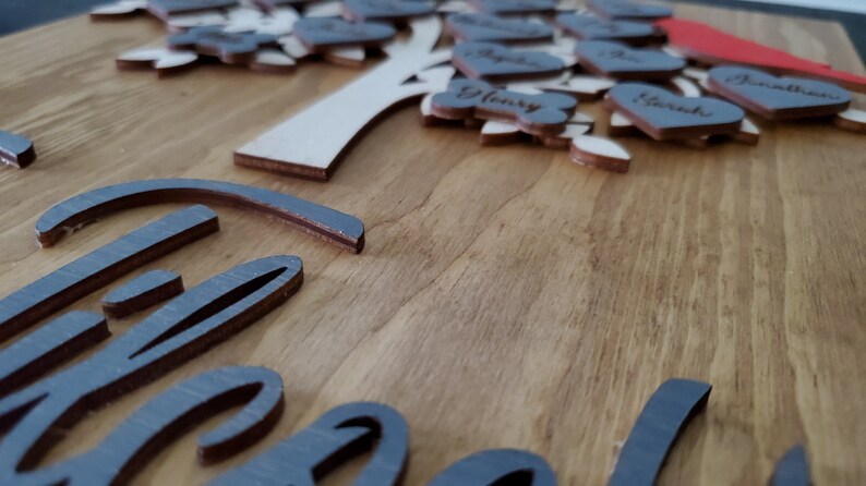 Family Tree 11 in x 14 in Laser cut and engraved