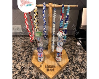 Custom Engraved Baseball & Softball Necklace and Ring Holder Combo.