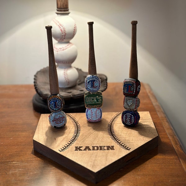 Engraved Baseball or Softball Homeplate Ring Holder