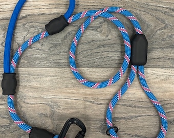 Correa para perros de cuerda de escalada hecha a mano con asa para el tráfico