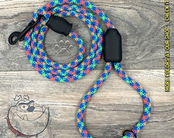 Rope Dog Leash, Professional Climbing Rope Dog Leash, Lead - Handmade, Custom to Order, Blue  Pattern
