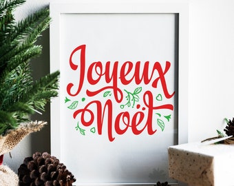 French Sayings Joyeux Noel French Christmas Printables Christmas Mantle Merry Christmas Sign French Gifts French Wall Art Digital Print