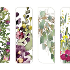 Beautiful Floral Printable Bookmarks | Set of 4 | Book Lover Gift ...
