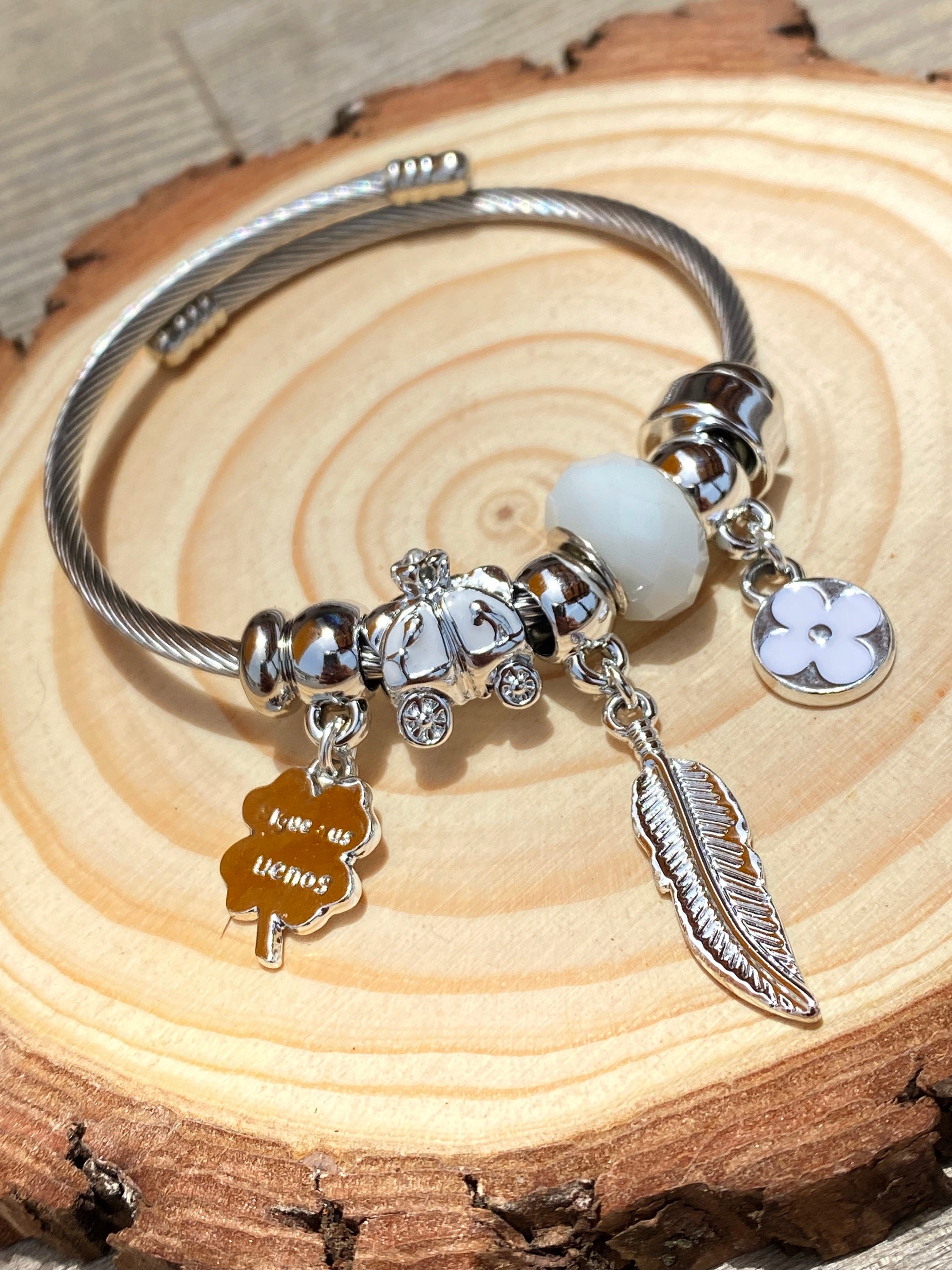 Pulsera de trébol pulsera de encanto de plata pulsera de la Etsy