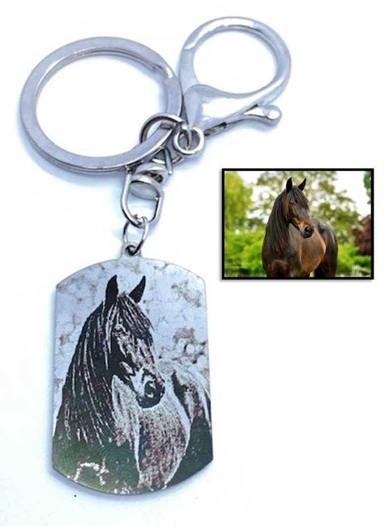 Photo Keychain Engraved Keychain Cat Keychain Pet Parent Etsy