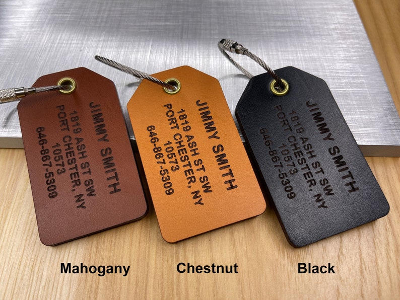 Personalized Premium Leather Luggage Tags: Perfect for Personalization, Travel, and Identifying Bags, Backpacks, and Luggage. image 2