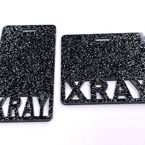 Acrylic Glitter Marker Parker - Xray Marker Holder - Acrylic Badge - Radiology Marker Parker - Xray Holder - Xray Marker Badge - Badge Buddy