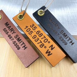 Personalized Premium Leather Luggage Tags: Perfect for Personalization, Travel, and Identifying Bags, Backpacks, and Luggage.