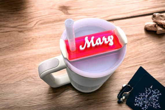 Personalized Tumbler ID Tag, Stanley Straw Topper, Stanley Tumbler