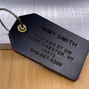 Personalized Premium Leather Luggage Tags: Perfect for Personalization, Travel, and Identifying Bags, Backpacks, and Luggage. image 5