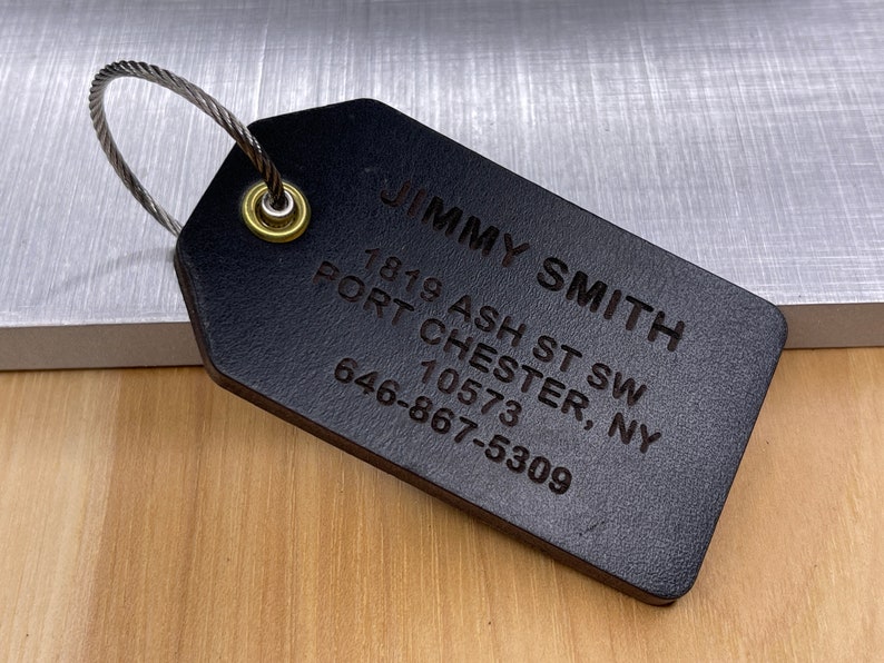 Personalized Premium Leather Luggage Tags: Perfect for Personalization, Travel, and Identifying Bags, Backpacks, and Luggage. image 5