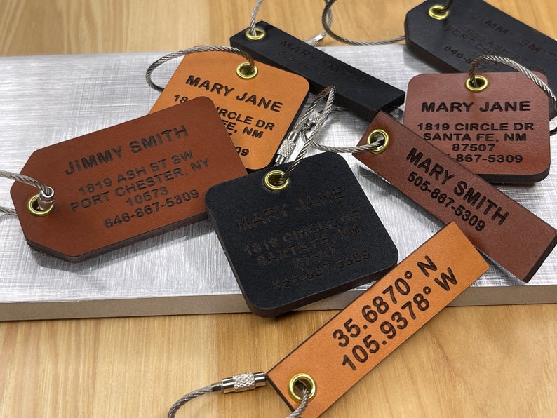 Personalized Premium Leather Luggage Tags: Perfect for Personalization, Travel, and Identifying Bags, Backpacks, and Luggage. image 7