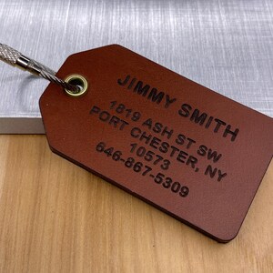 Personalized Premium Leather Luggage Tags: Perfect for Personalization, Travel, and Identifying Bags, Backpacks, and Luggage. image 4