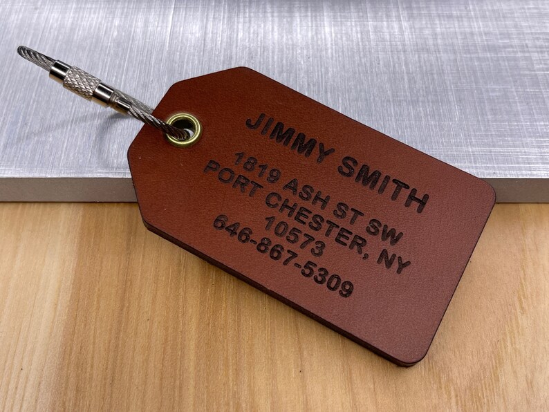 Personalized Premium Leather Luggage Tags: Perfect for Personalization, Travel, and Identifying Bags, Backpacks, and Luggage. image 4