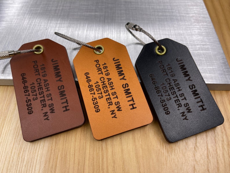 Personalized Premium Leather Luggage Tags: Perfect for Personalization, Travel, and Identifying Bags, Backpacks, and Luggage. image 1