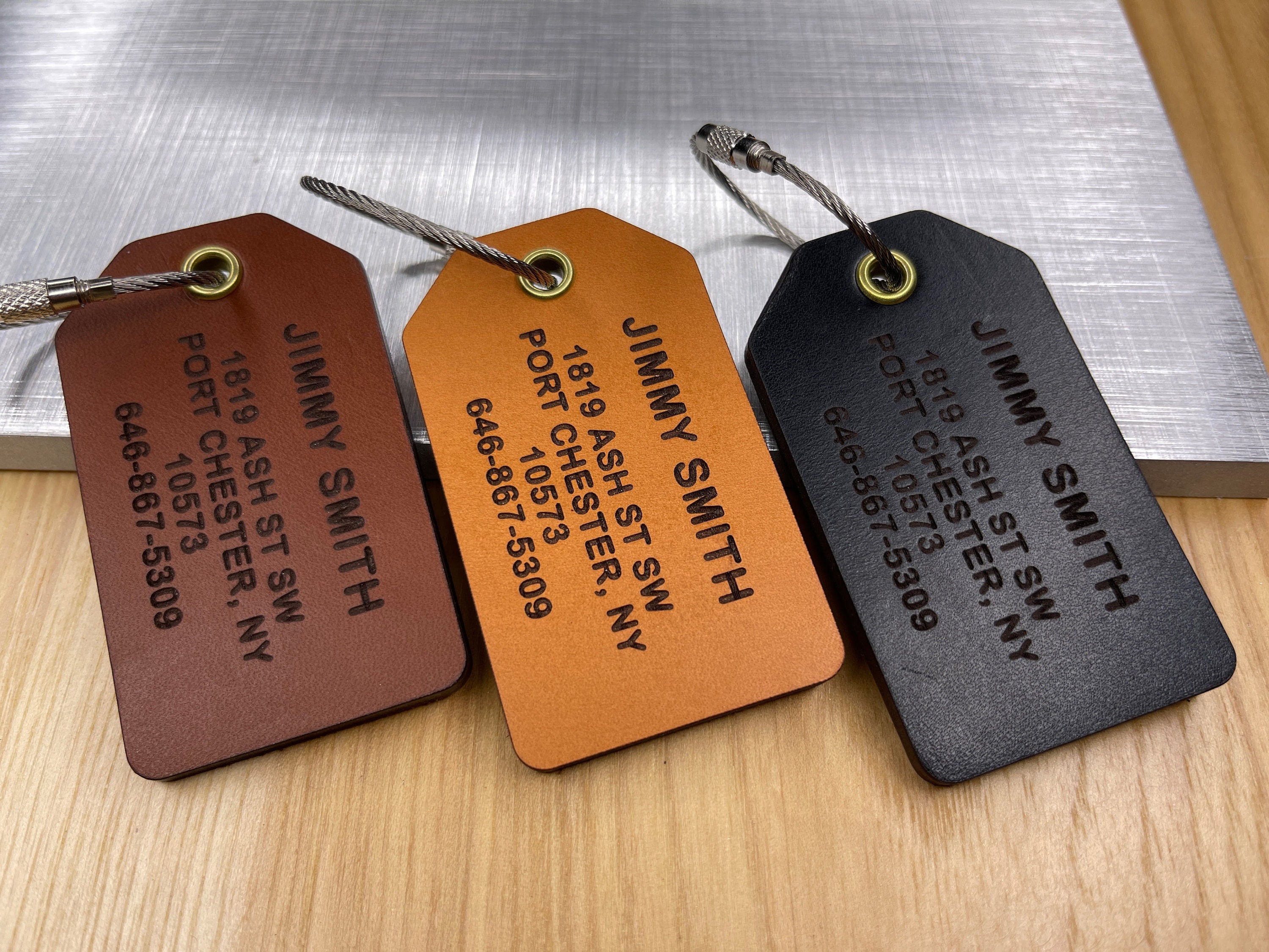 Personalized Leather Tags - Travel Accessories for Couple –  WoodPresentStudio