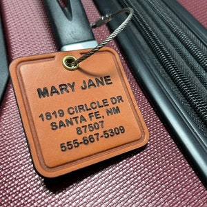 Customizable Premium Leather Luggage Tags: Perfect for Personalization, Travel, and Identifying Bags, Backpacks, and Luggage.