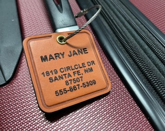 Customizable Premium Leather Luggage Tags: Perfect for Personalization, Travel, and Identifying Bags, Backpacks, and Luggage.