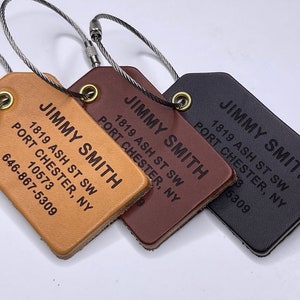 Personalized Premium Leather Luggage Tags: Perfect for Personalization, Travel, and Identifying Bags, Backpacks, and Luggage. image 9