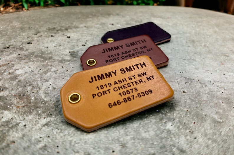 Personalized Premium Leather Luggage Tags: Perfect for Personalization, Travel, and Identifying Bags, Backpacks, and Luggage. image 8