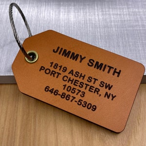 Personalized Premium Leather Luggage Tags: Perfect for Personalization, Travel, and Identifying Bags, Backpacks, and Luggage. image 3