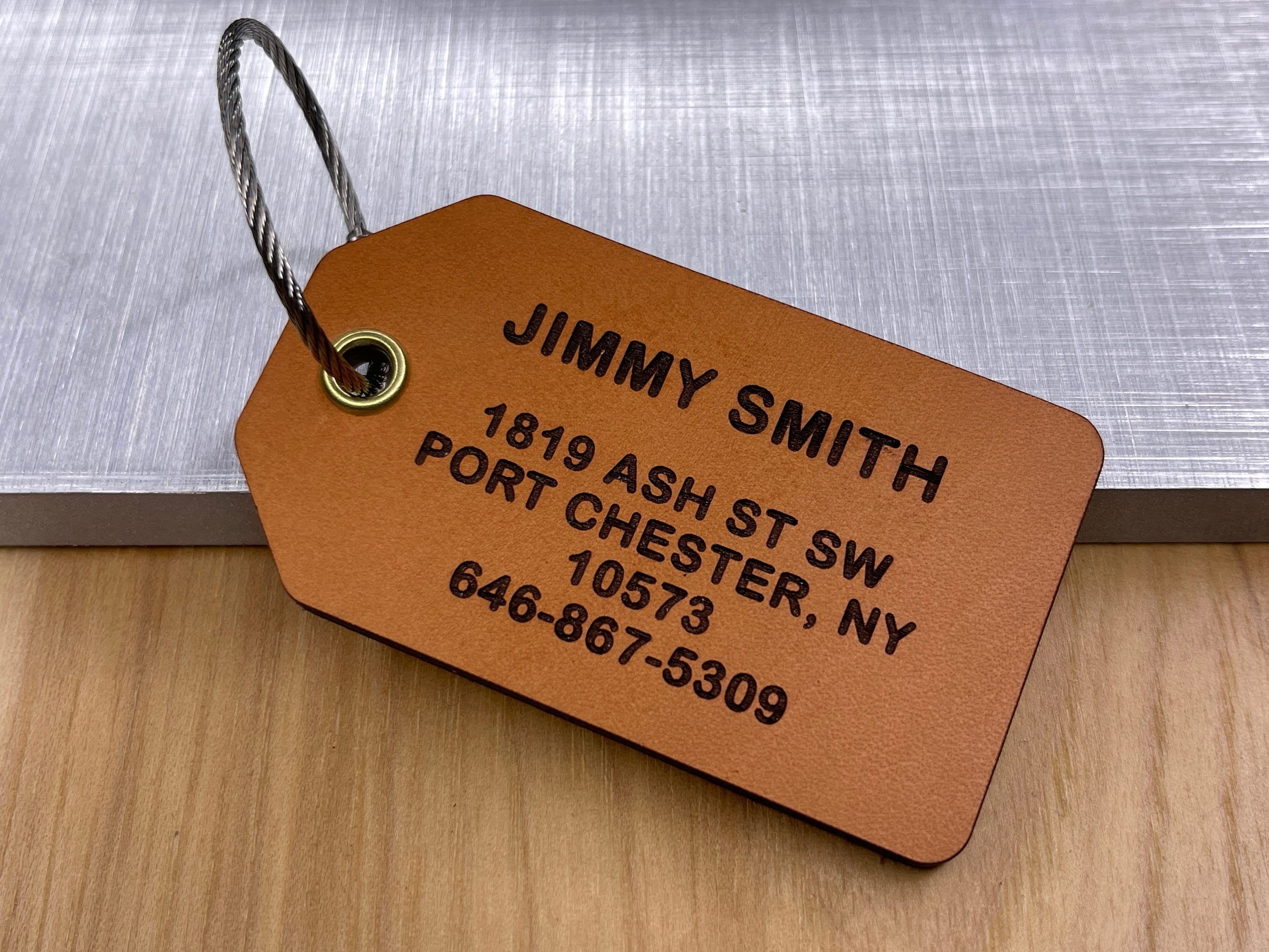 Custom Personalized Leather Luggage Tags - Blue - Perfect gift