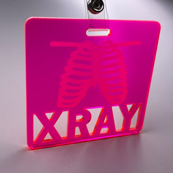 Acrylic Pink Marker Parker - Xray Marker Holder - Acrylic ID Badge - Radiology Marker Parker - Xray Holder - Xray Marker Badge - Badge Buddy