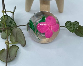 Blue Hydrangea Pink Larkspur Pressed Flower Glass Magnets-Set of 4-Teacher-CoWorkers Thank You Gifts-Yellow-Red Daisy