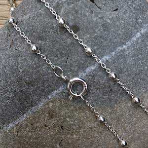 925 silver ball chain, Solid silver necklace with balls, Solid silver choker, Solid silver women&#39;s necklace, Silver 925 balls chain