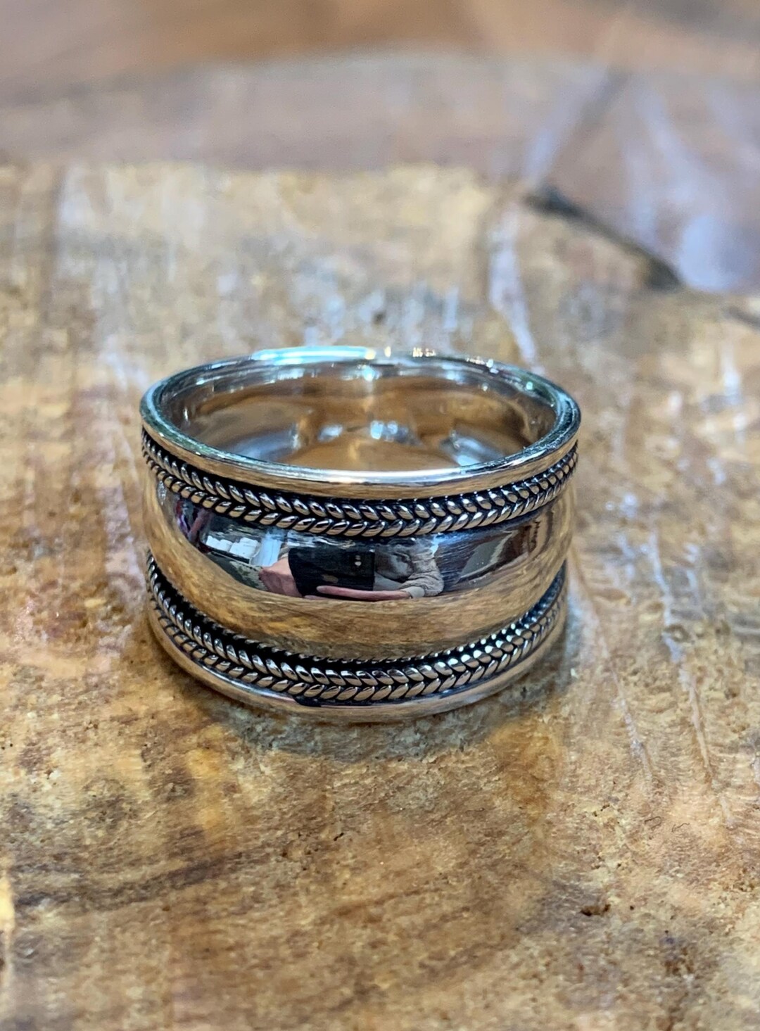 Wide Sterling Silver 925 Band Ring – Unisex – Waterproof & Nickel-free ...