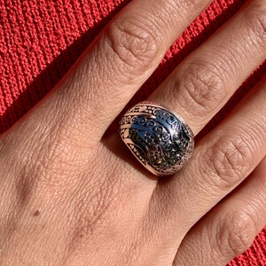 Bague argent massif 925 Bague argent large Bague anneau large en argent Sterling silver ring Anillo plata de ley Anneau argent massif image 3