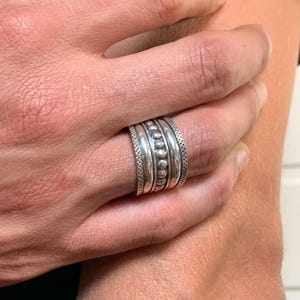 Bague femme argent massif 5 joncs liés