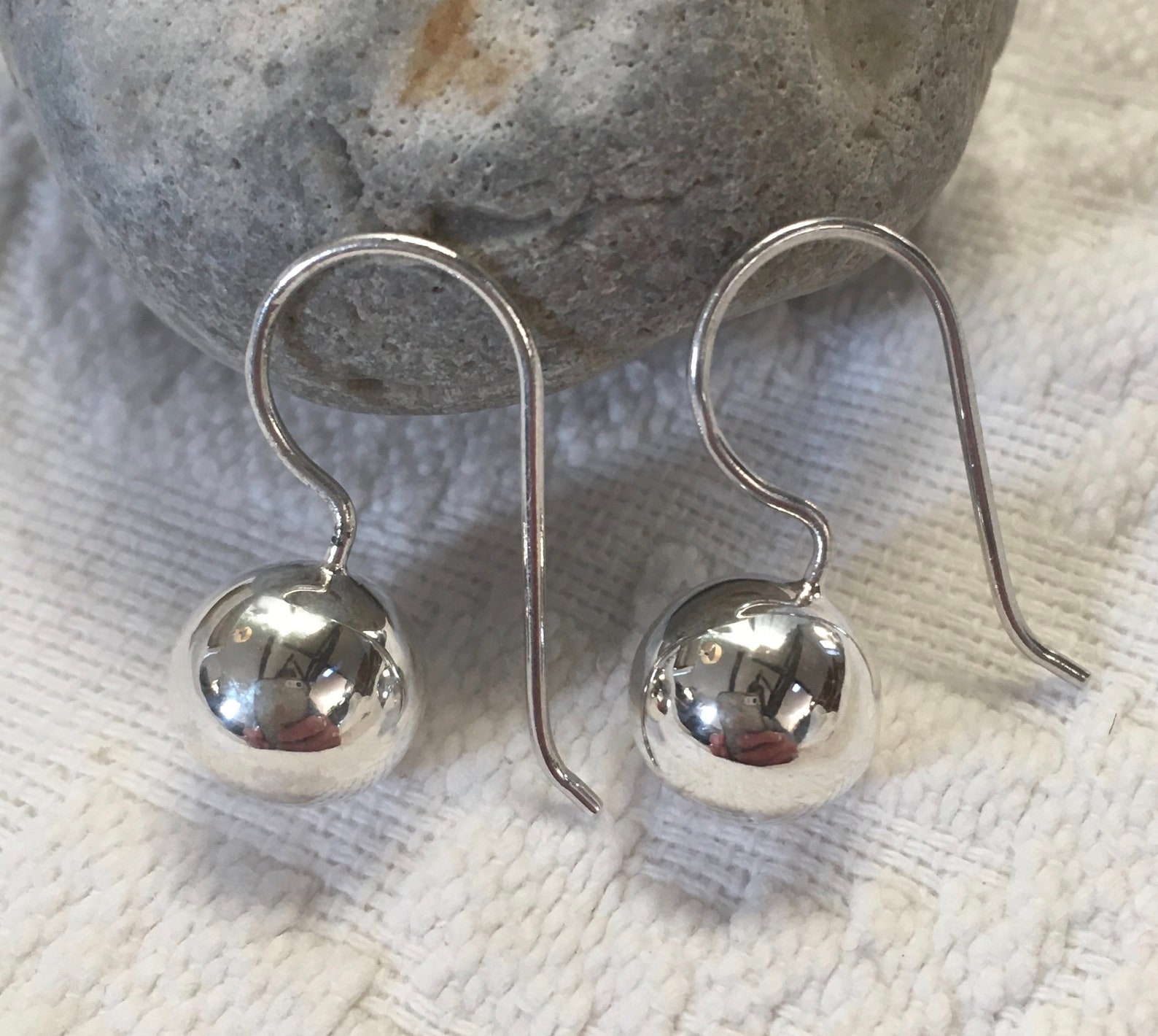 Boucles D'oreilles Pendantes Argent Massif 925 - Bijoux Femme - Modèle Boules Chute