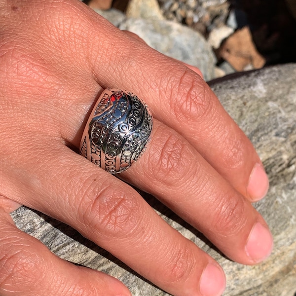 Bague argent massif 925- Bague argent large- Bague anneau large en argent- Sterling silver ring- Anillo plata de ley- Anneau argent massif