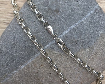 925 solid silver convict link chain