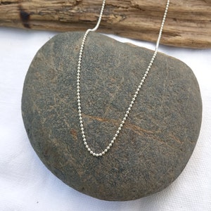 925 solid silver chain - 925 solid silver small balls chain - Women&#39;s silver chain - Sterling silver chain - Cadena plata de ley 925