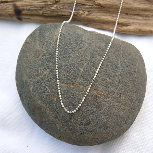 Chaine argent massif 925 - Chaine petites boules argent massif 925 - Chaine argent femme - Sterling silver chain - Cadena plata de ley 925