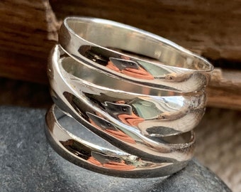 Ring solid silver 925- Ring solid silver 925- Sterling silver wide ring- Ring large silver 925- Anillo grueso plata de ley 925