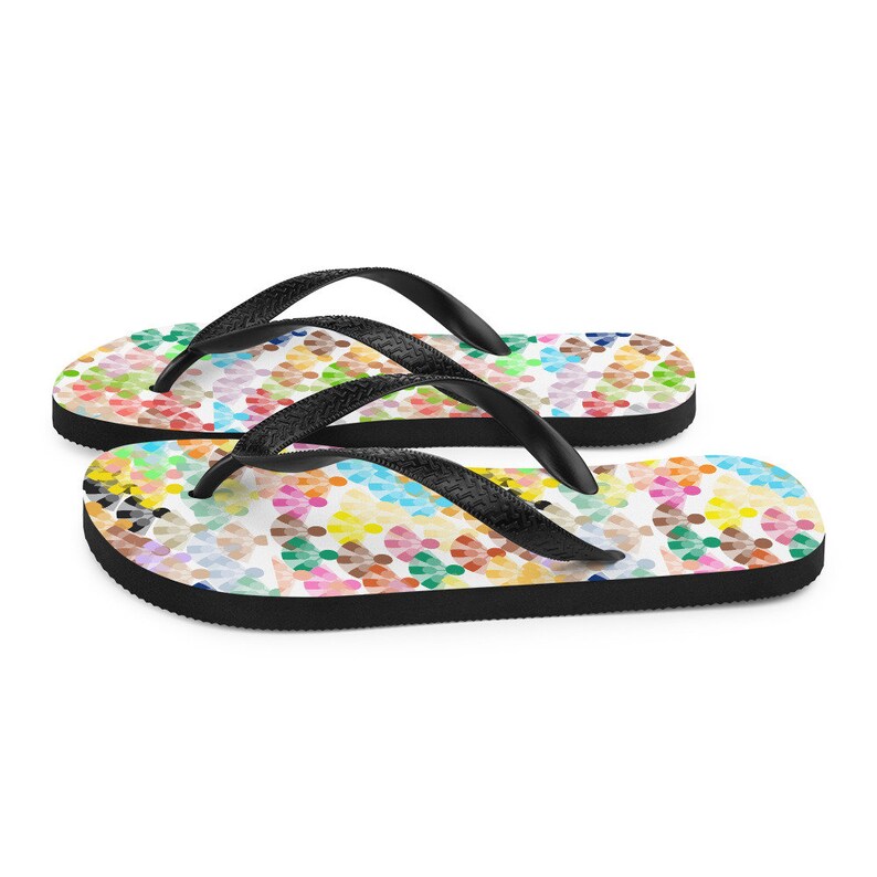 retro flowers Flip-Flops