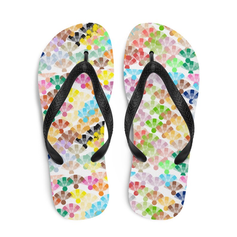 retro flowers Flip-Flops